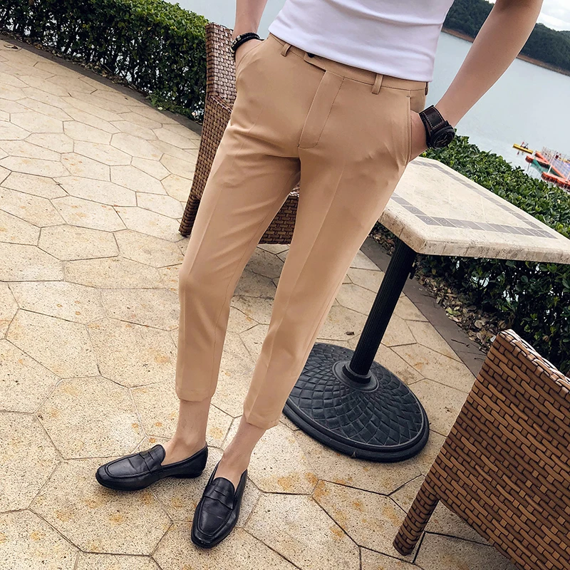 Casual 2021 Business Dress Pants Men Ankle Length Solid Color Slim Suit Pans Brand Formal Streetwear trousers Pantalon Homme
Casual 2021 Business Dress Pants Men Ankle Length Solid Color Slim Suit Pans Brand Formal Streetwear trousers Pantalon Homme