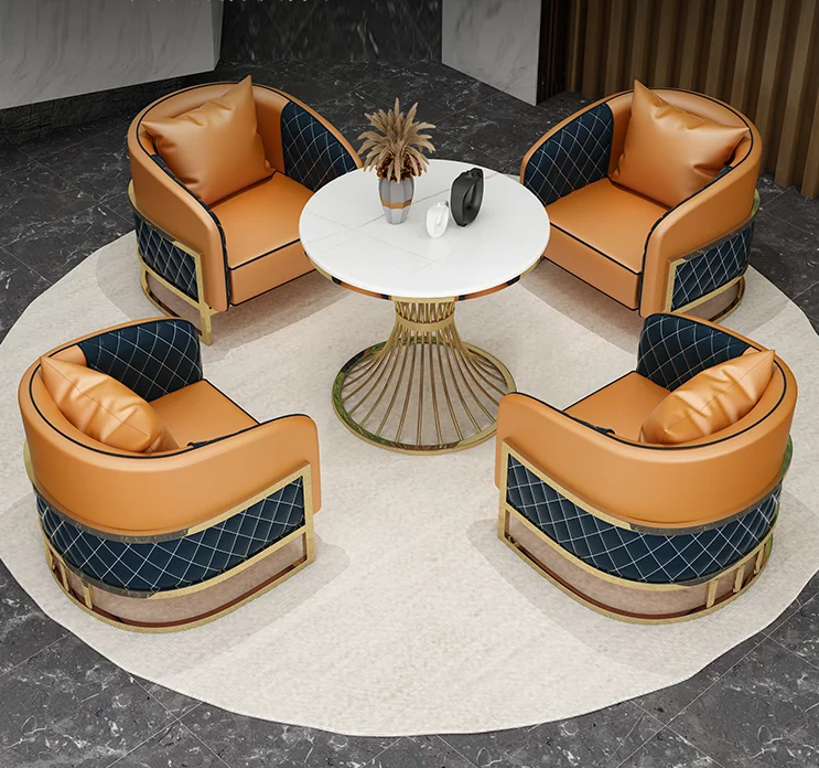 Nordic negotiation table chair combination light luxury hotel sales office reception negotiation table four chairs rest receptio
Nordic negotiation table chair combination light luxury hotel sales office reception negotiation table four chairs rest receptio