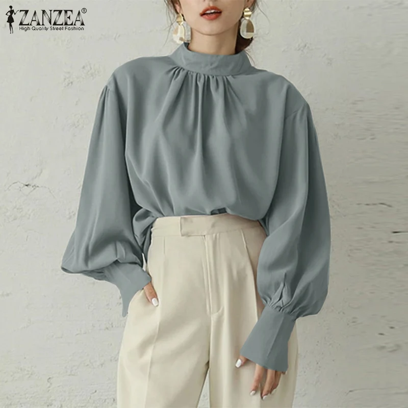 Women Elegant Office Work Shirt Stylish Long Puff Sleeve Clothing ZANZEA Vintage O Neck OL Chemise Oversized Female Tunic Tops
Women Elegant Office Work Shirt Stylish Long Puff Sleeve Clothing ZANZEA Vintage O Neck OL Chemise Oversized Female Tunic Tops
