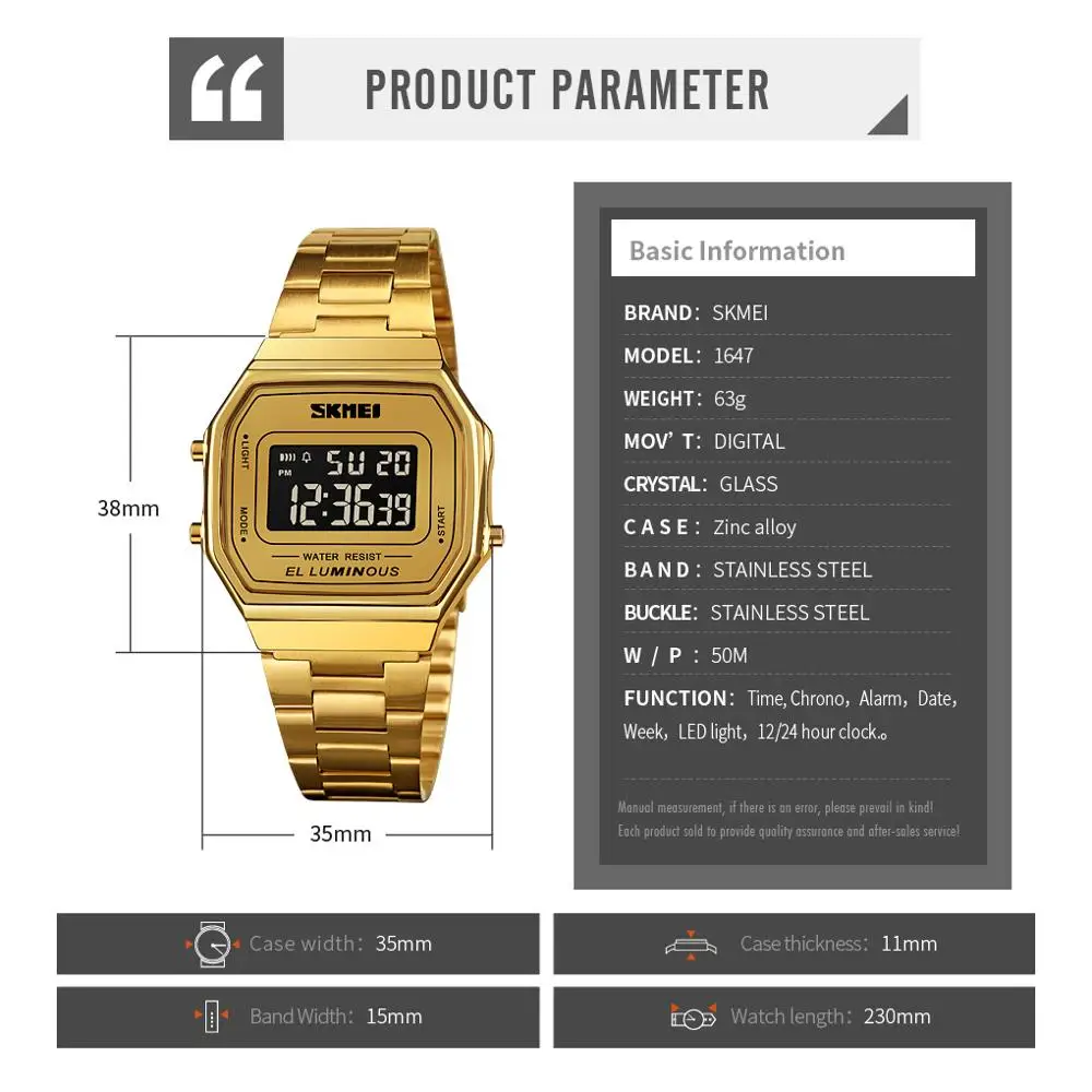 SKMEI Retro LED Digital Male Watches Casual Simple Mens Wristwatches Stainless Steel Band Waterproof Watch Men reloj hombre 1647 
SKMEI Retro LED Digital Male Watches Casual Simple Mens Wristwatches Stainless Steel Band Waterproof Watch Men reloj hombre 1647