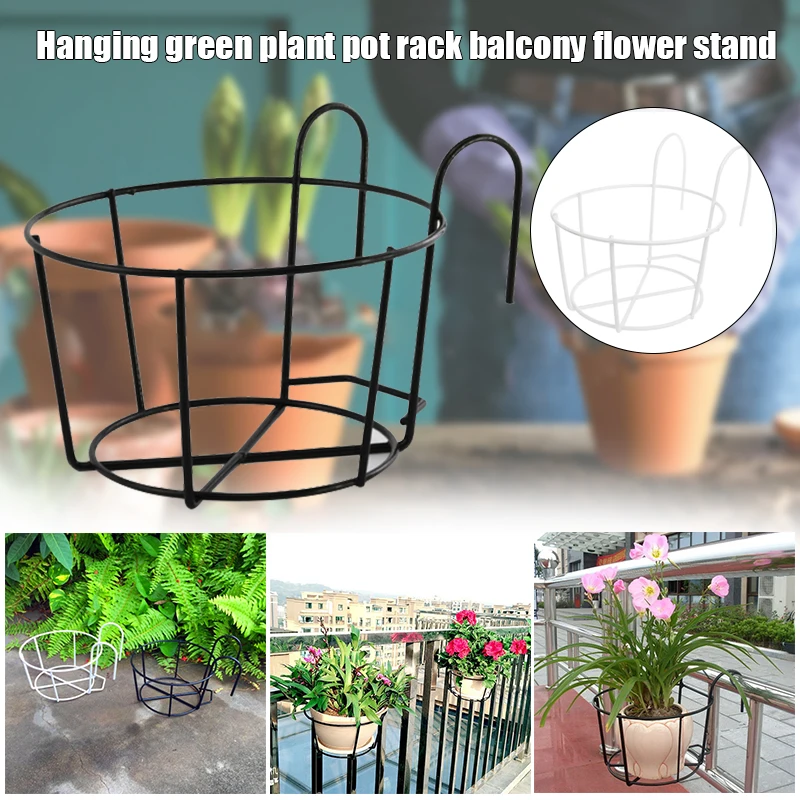 Hanging Plant Iron Racks Balcony Round Flower Pot Rack Railing Fence Outdoor Black/White @LS
Hanging Plant Iron Racks Balcony Round Flower Pot Rack Railing Fence Outdoor Black/White @LS