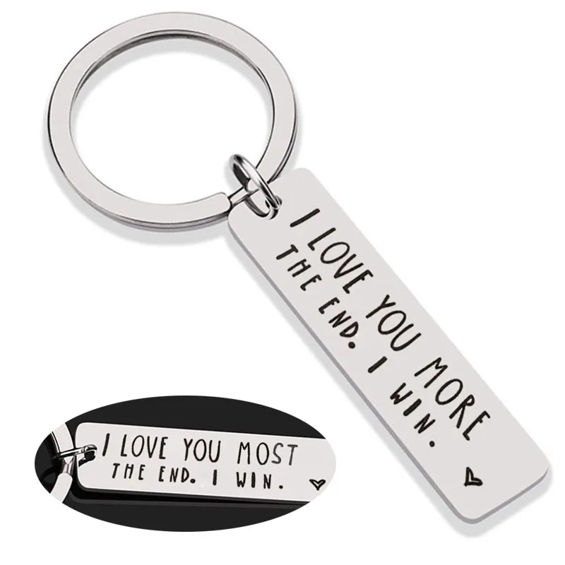 Hot Sale Couple Letter Key Chains I LOVE YOU MORE THE END I WIN Fashion Stainless Steel Key Rings Polish Charm Key Accessories
Hot Sale Couple Letter Key Chains I LOVE YOU MORE THE END I WIN Fashion Stainless Steel Key Rings Polish Charm Key Accessories