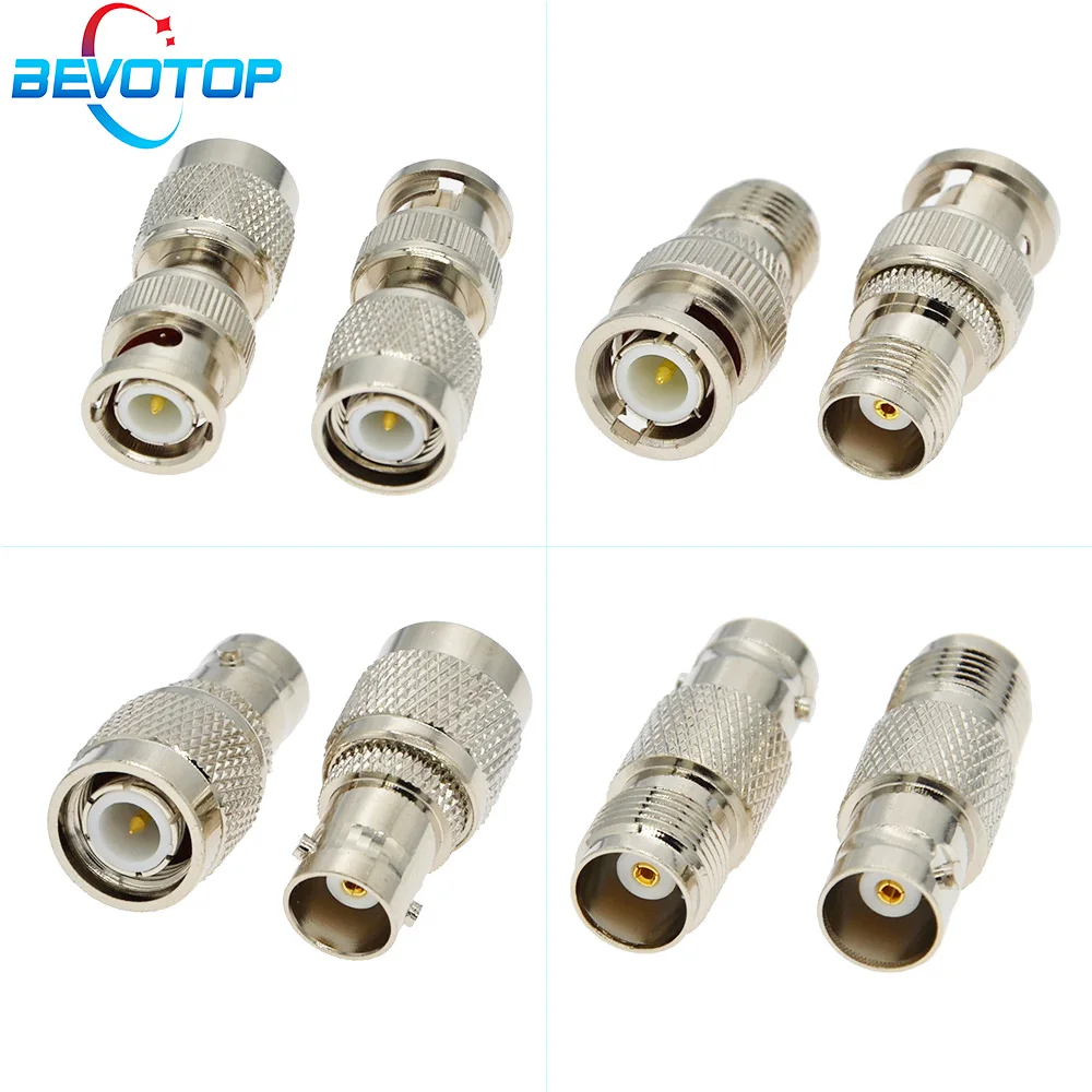 

BEVOTOP 1pcs BNC To TNC Connector 4 Types Male to Female & Female to Male Nickel Plated Brass Straight Coaxial RF Adapters