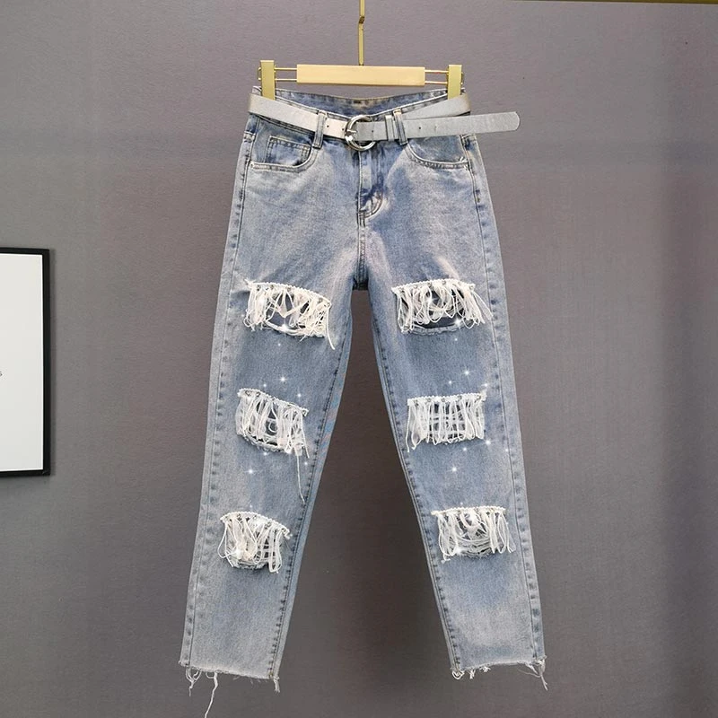 Женские джинсы с дырками, синие джинсы с высокой талией, прямые, с сеткой, с кисточками, свободные, весна-лето, 2021
Женские джинсы с дырками, синие джинсы с высокой талией, прямые, с сеткой, с кисточками, свободные, весна-лето, 2021