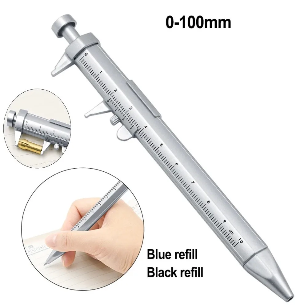 Multifunction Vernier Caliper Marker Pen Ballpoint Pen Silver Gauging Tools Measuring Pen Creative Measuring Hand Tool
Multifunction Vernier Caliper Marker Pen Ballpoint Pen Silver Gauging Tools Measuring Pen Creative Measuring Hand Tool