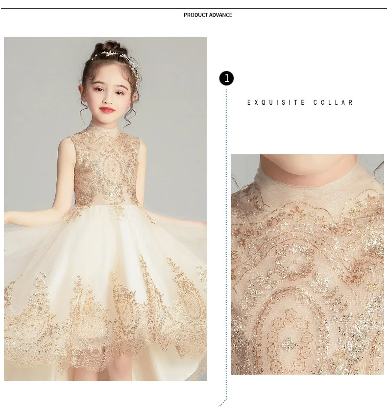 Kids Dresses For Party Wedding Dress Teenagers gold Sequins embroidery Children Pageant Gown Princess Dress Girl Clothing
Kids Dresses For Party Wedding Dress Teenagers gold Sequins embroidery Children Pageant Gown Princess Dress Girl Clothing