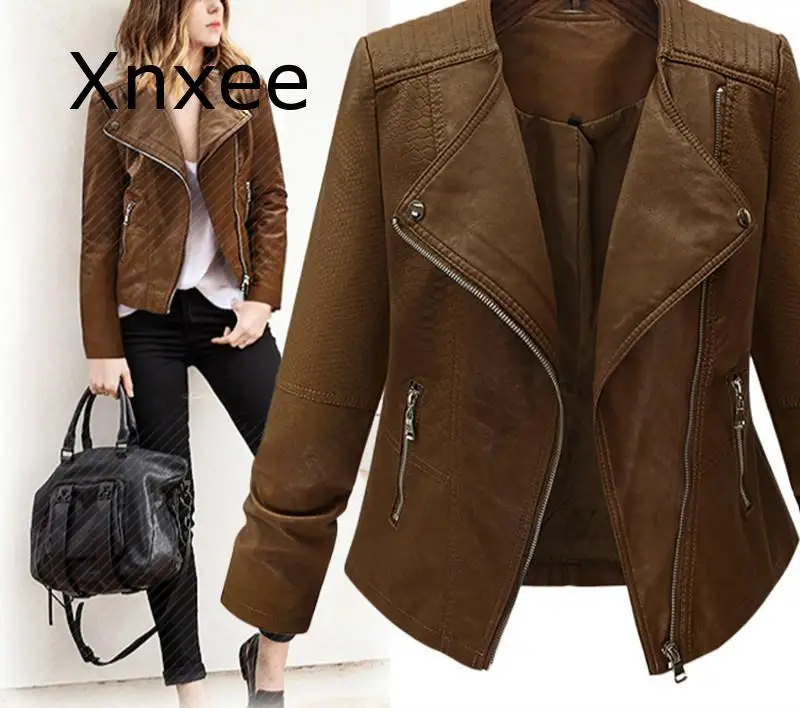 Autumn and winter new women's motorcycle leather PU leather jacket short jacket XL-5XL
Autumn and winter new women's motorcycle leather PU leather jacket short jacket XL-5XL