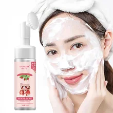 Strawberry Anti Acne Facial Cleanser Massag Brush Amino Acid Bubble Makeup Remover Purify Pores Oil Control Face Wash Skin Care