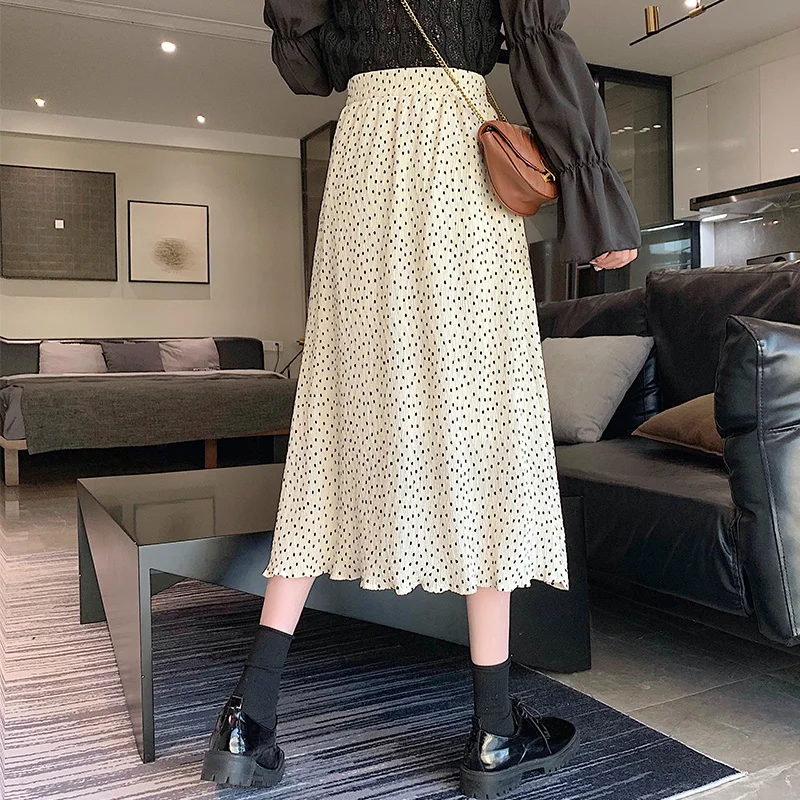 Spring 2021 New Korean Style Polka-Dot High Waist Versatile Pleated Skirt Women's Mid-Length Popular A- line Skirt
Spring 2021 New Korean Style Polka-Dot High Waist Versatile Pleated Skirt Women's Mid-Length Popular A- line Skirt