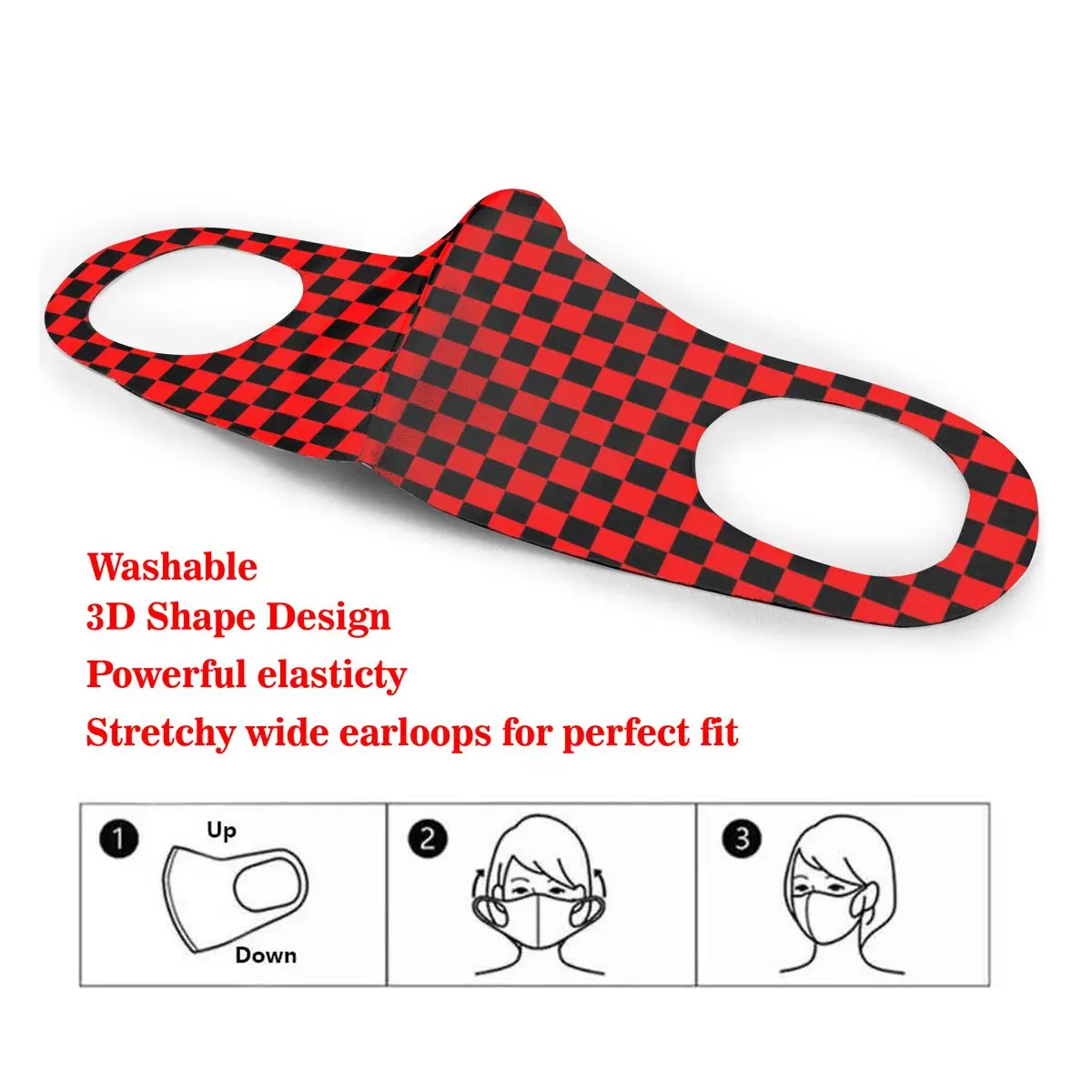 Washable Earloop Mask 3D Black & Red Checkerboard Cycling Anti Dust Mouth Face Care Respirator for Summer
Washable Earloop Mask 3D Black & Red Checkerboard Cycling Anti Dust Mouth Face Care Respirator for Summer