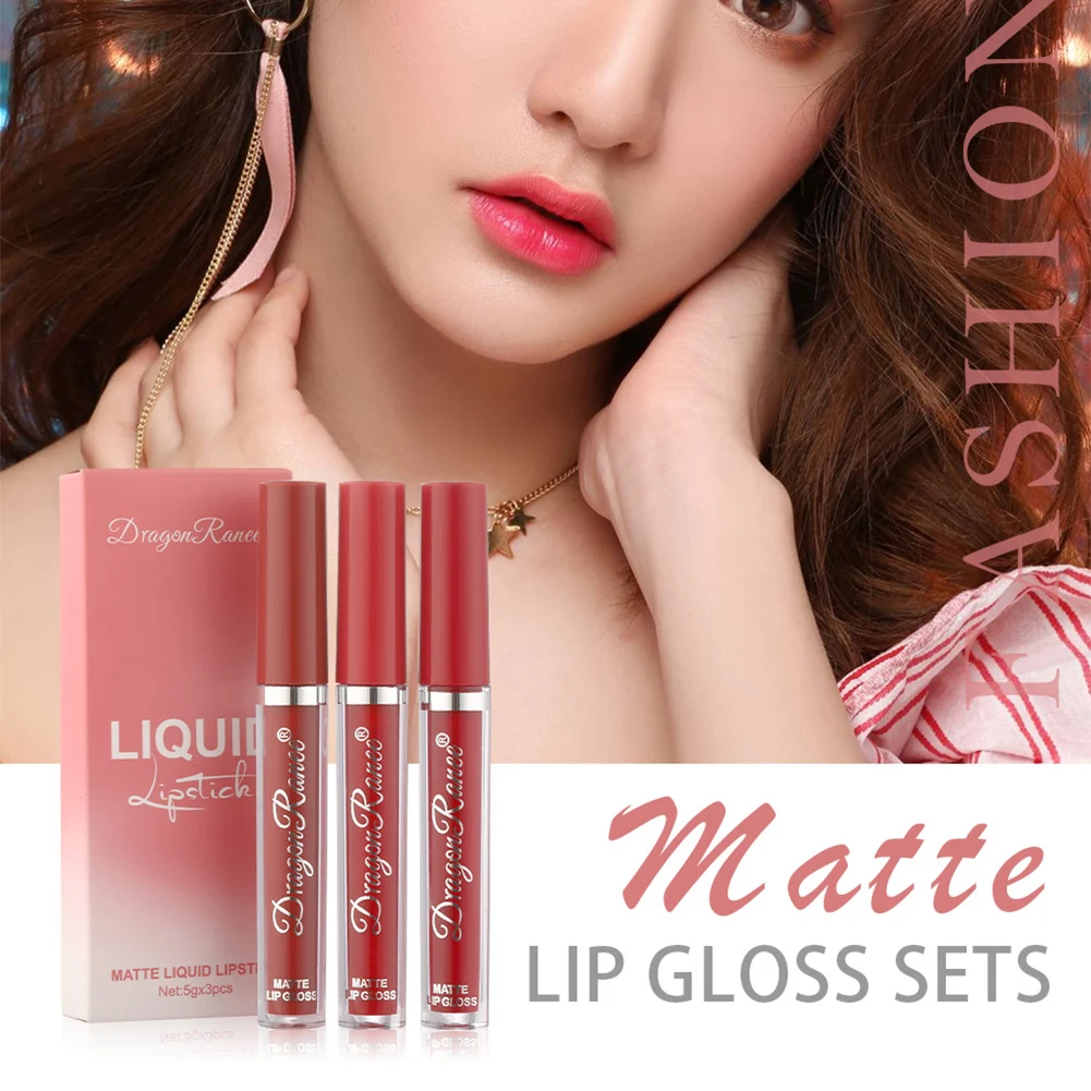 3pcs Liquid Lipstick Set Long-lasting Moisturizing High Pigment Non-stick Lip Gloss Smooth Matte Velvet Makeup Gift For Women
3pcs Liquid Lipstick Set Long-lasting Moisturizing High Pigment Non-stick Lip Gloss Smooth Matte Velvet Makeup Gift For Women