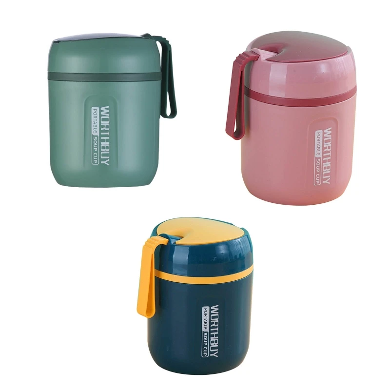 Food Thermal Jar Insulated Soup Thermos Containers Stainless Steel Material Lunch Boxes Drinking Cups 3 Colors to Choose
Food Thermal Jar Insulated Soup Thermos Containers Stainless Steel Material Lunch Boxes Drinking Cups 3 Colors to Choose