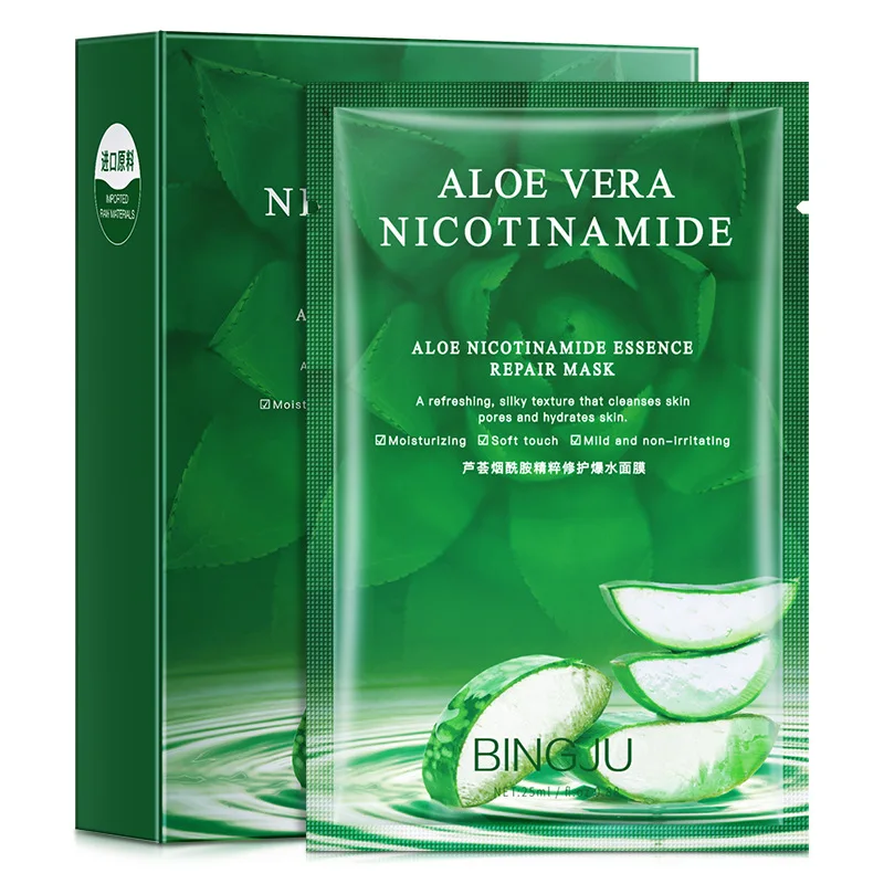 Aloe Nicotinamide Essence Repair Mask 10 Pieces Boxed Hydrating Moisturizing Brightening Skin Color Facial Mask
Aloe Nicotinamide Essence Repair Mask 10 Pieces Boxed Hydrating Moisturizing Brightening Skin Color Facial Mask