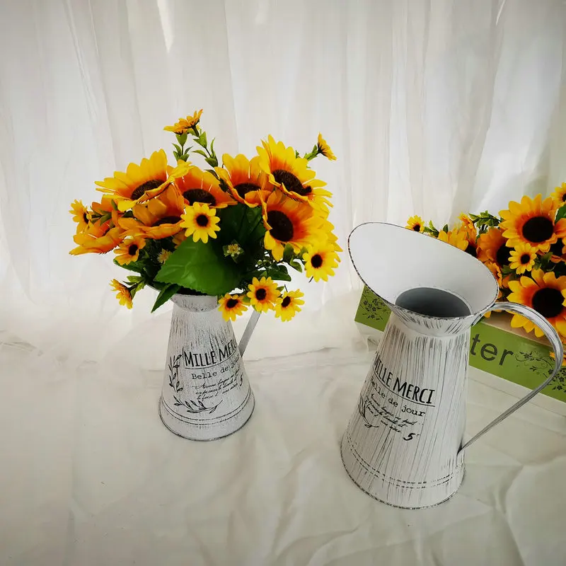 French Style Farmhouse Decorative Pitchers, Metal White Rustic Pitcher Vase Flower Jug for Home Decoration, Wedding Decor
French Style Farmhouse Decorative Pitchers, Metal White Rustic Pitcher Vase Flower Jug for Home Decoration, Wedding Decor