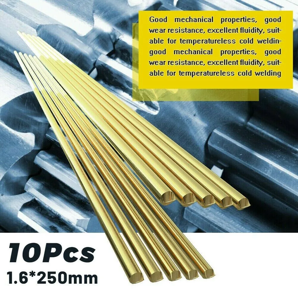 10 Pcs 1.6*250mm Brass Rods Wires Sticks For Repair Welding Brazing Soldering 100% Brand New And High Quality
10 Pcs 1.6*250mm Brass Rods Wires Sticks For Repair Welding Brazing Soldering 100% Brand New And High Quality