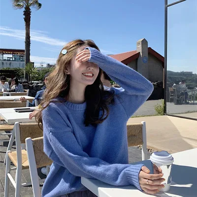 Women's Sweater High and Low Side Loose Knit Pullover Tops Soft Pullover one 
Women's Sweater High and Low Side Loose Knit Pullover Tops Soft Pullover one