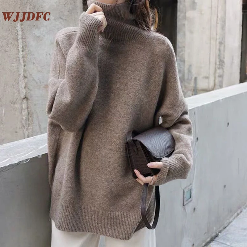 WJJDFC Turtle Neck Cashmere Sweater Women Korean Style Loose Warm Knitted Pullover 2021 Winter Outwear Lazy Oaf Female Jumpers
WJJDFC Turtle Neck Cashmere Sweater Women Korean Style Loose Warm Knitted Pullover 2021 Winter Outwear Lazy Oaf Female Jumpers