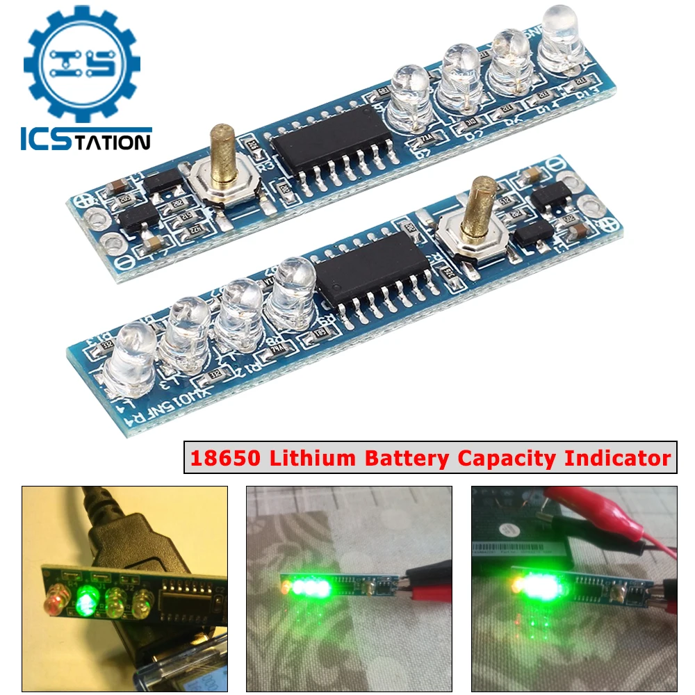 

1S 2S 3S 4S Single 3.7V 18650 Lithium Battery Capacity Indicator Module Percent Power Level Indicator Tester LED Display Board