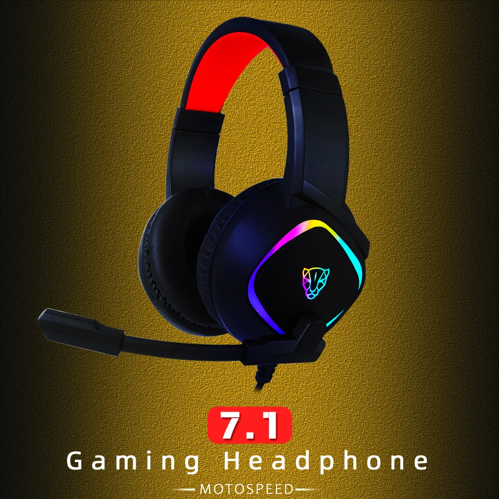 

Motospeed 7.1 Channel Virtual Surround Sound USB Gaming Headset Over-ear Headphones with Noise Mic For Gamer PC Computer ps4