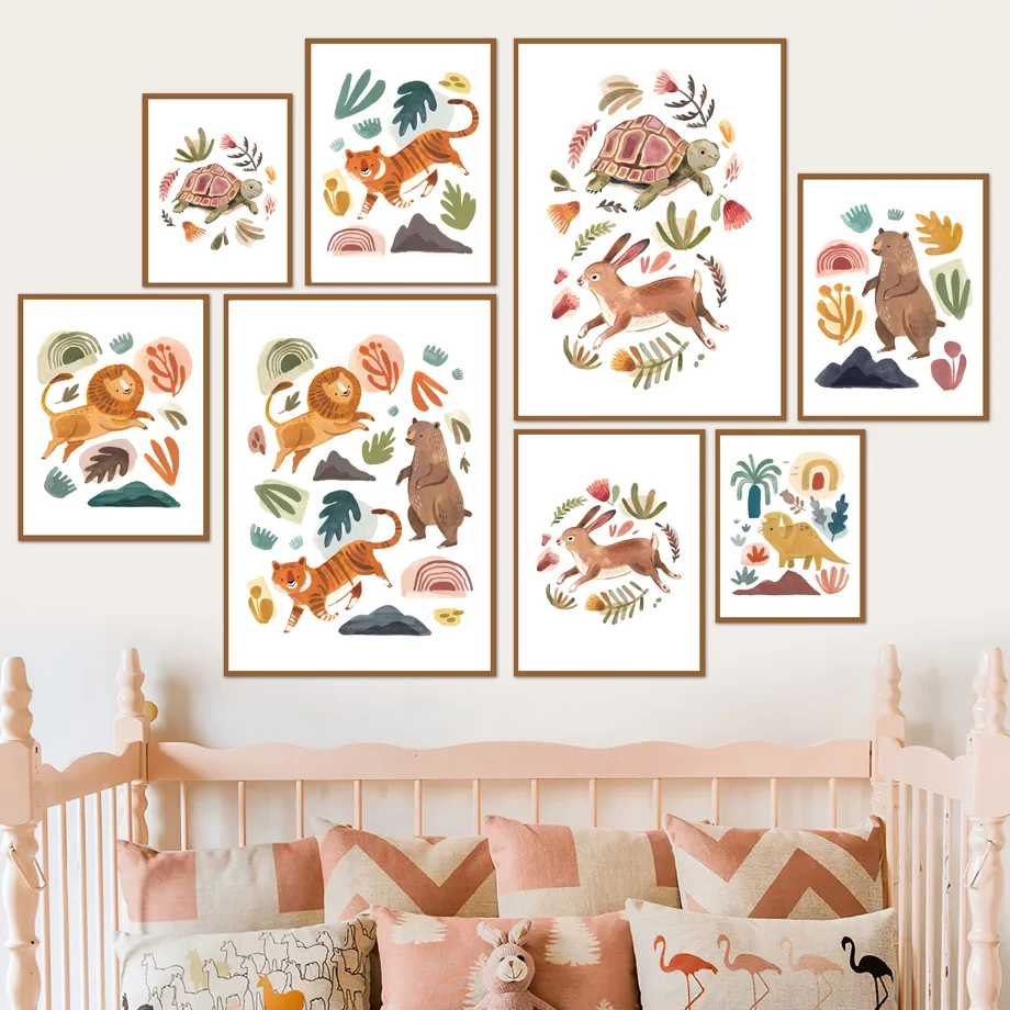 Lion Tiger Nursery Wall Art Canvas Painting Bear Bunny Tortoise Dinosaur Posters And Prints Nature Decor Pictures Baby Kids Room
Lion Tiger Nursery Wall Art Canvas Painting Bear Bunny Tortoise Dinosaur Posters And Prints Nature Decor Pictures Baby Kids Room
