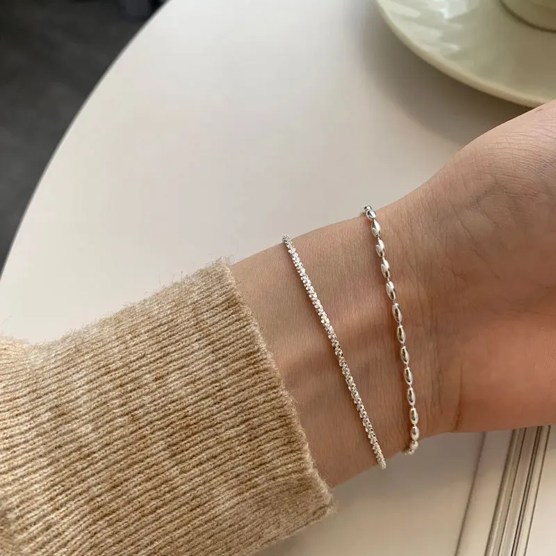 S925 Silver New Temperament Minimalist Design Silver Stars Double-Layer Rice Bracelet Party Gift Evening Woman Jewelry 2021
S925 Silver New Temperament Minimalist Design Silver Stars Double-Layer Rice Bracelet Party Gift Evening Woman Jewelry 2021