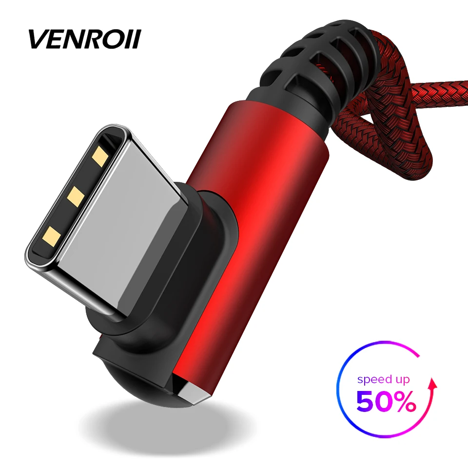 Venroii 3A USB Type C кабель для Samsung S8 Xiaomi Mi Mix Max 2 9 USBC Huawei P20 Lite Mate 20 Oneplus 6 6T Data Kable|Кабели