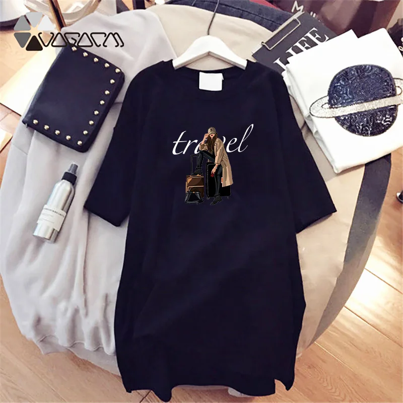 2020 Women Tshirt Dress Vogue Cartoon Character Print Dresses Summer Short Sleeve Loose Casual Mini T Shirt Dress Black Vestidos
2020 Women Tshirt Dress Vogue Cartoon Character Print Dresses Summer Short Sleeve Loose Casual Mini T Shirt Dress Black Vestidos