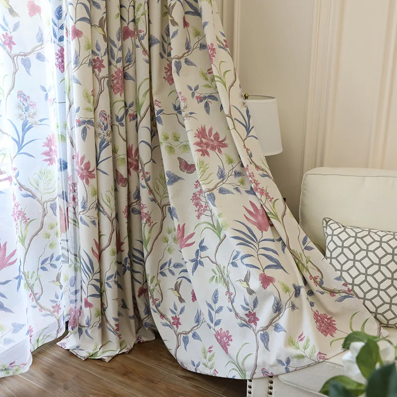 Flower Bird and Vine American Country Imitation Cotton and Linen Printed Curtains Custom Curtains for Living Dining Room Bedroom
Flower Bird and Vine American Country Imitation Cotton and Linen Printed Curtains Custom Curtains for Living Dining Room Bedroom