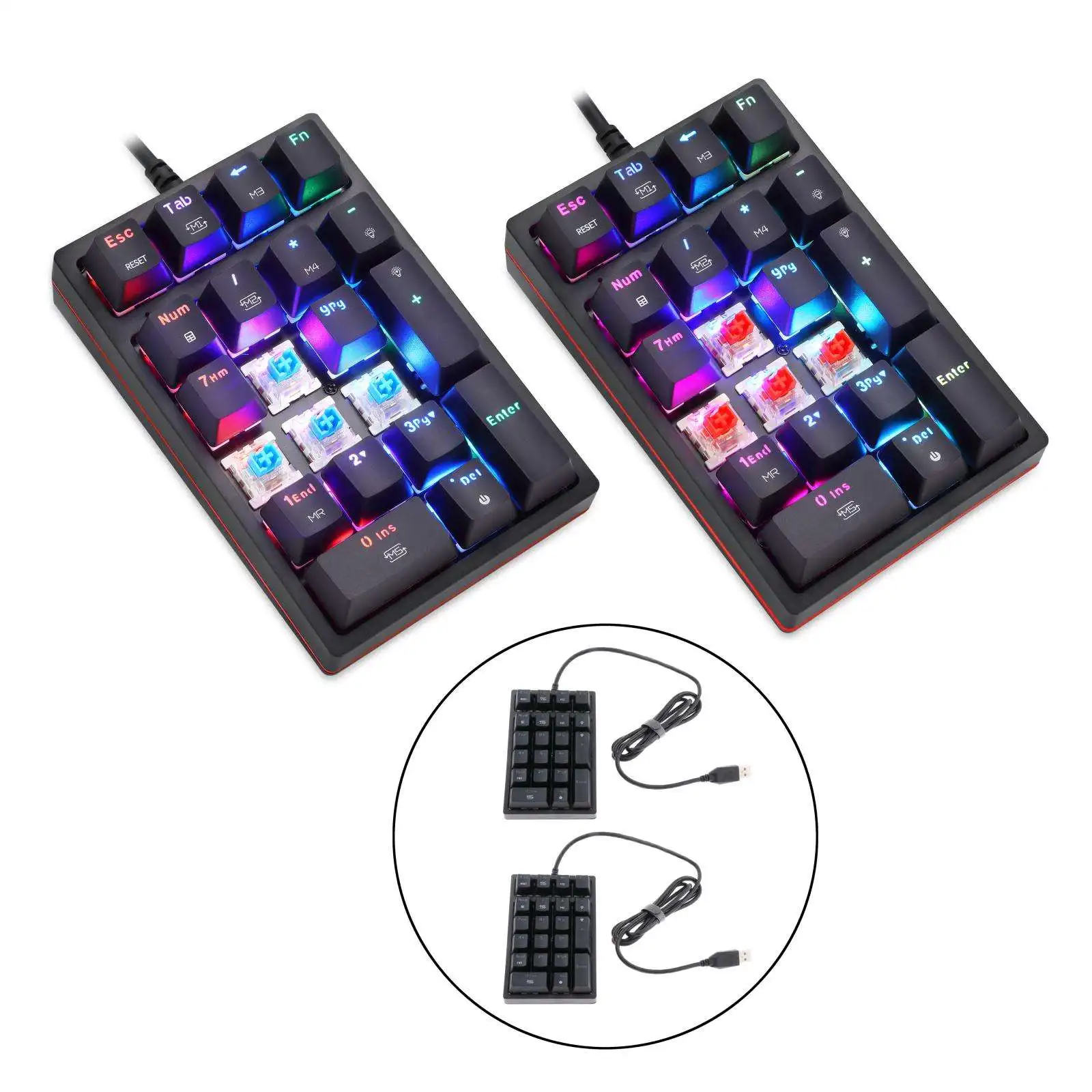 K24 Mini Numpad RGB Backlight Plastic Type-C Compact 21 Keys Numeric Keypad for Desktop Computer Office Use Gaming PS Designers
K24 Mini Numpad RGB Backlight Plastic Type-C Compact 21 Keys Numeric Keypad for Desktop Computer Office Use Gaming PS Designers
