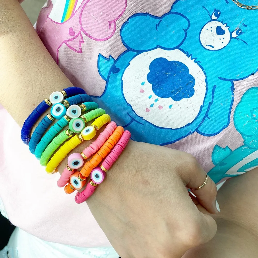 Easter Turkish Evil Eye Bracelet Heishi Disc Multicolor Polymer Clay Beads Bracelets For Women Greek Eye Summer Jewelry 2023
Easter Turkish Evil Eye Bracelet Heishi Disc Multicolor Polymer Clay Beads Bracelets For Women Greek Eye Summer Jewelry 2023
