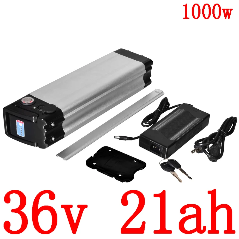 

1000W 36V 20AH Electric Bike Bicycle Battery Pack 500W 36V 10AH 13AH 15AH silver fish lithium 18650 bateria With 42V 2A Charger