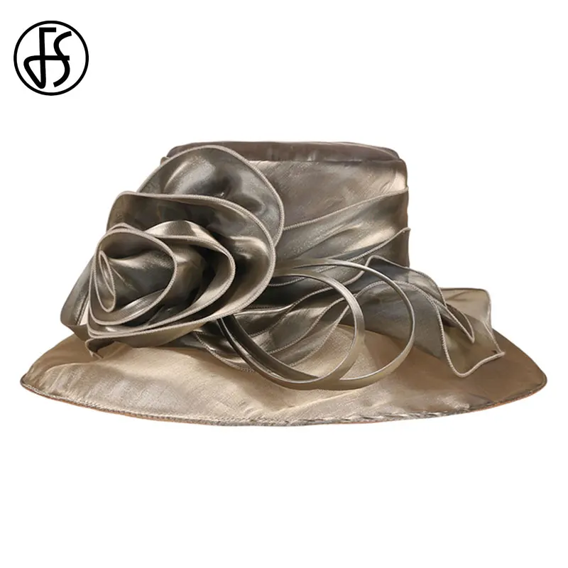 FS Summer Women Wedding Hat With Flower Wide Brim Beach Sun Hat Foldable Church Fascinator Derby Party Caps Chapeu Feminino
FS Summer Women Wedding Hat With Flower Wide Brim Beach Sun Hat Foldable Church Fascinator Derby Party Caps Chapeu Feminino