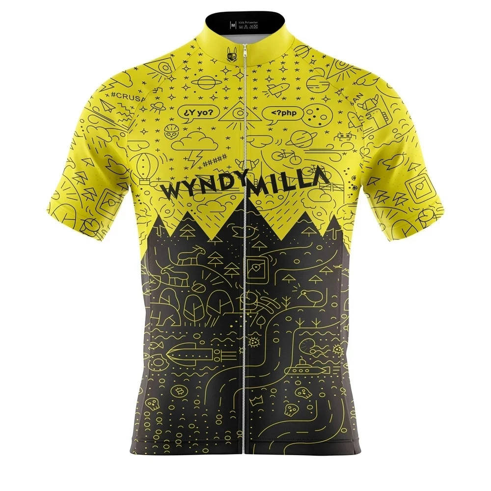 

Wyndymilla Wielertrui Shirt Snel Droog Maillot Ciclismo Ademende Mannen Racing Tops Korte Mouw Fietser Kleding Overhemd Zomer