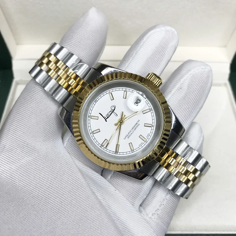 2021 hot sell 18K Gold case White dial watch men 41mm luxury AAA sapphire Automatic sweeping movement datejust Rolexable
2021 hot sell 18K Gold case White dial watch men 41mm luxury AAA sapphire Automatic sweeping movement datejust Rolexable