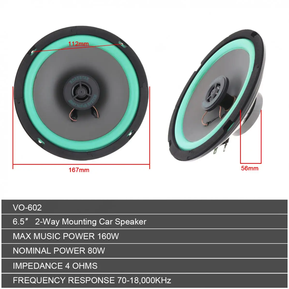 1pcs 6.5 Inch 160W Car HiFi Coaxial Speaker Vehicle Door Auto Audio Music Stereo Full Range Frequency Speakers for Car
1pcs 6.5 Inch 160W Car HiFi Coaxial Speaker Vehicle Door Auto Audio Music Stereo Full Range Frequency Speakers for Car