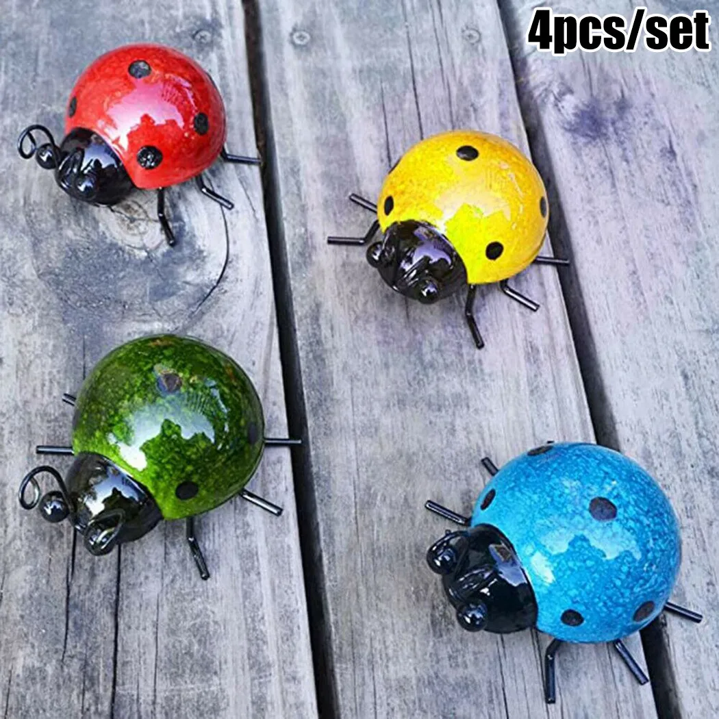 4pcs Metal Bugs Ladybugs Wall Ground Fence Garden Outdoor Art Decor Ladybug Kawaii Room Garden Decoration
4pcs Metal Bugs Ladybugs Wall Ground Fence Garden Outdoor Art Decor Ladybug Kawaii Room Garden Decoration