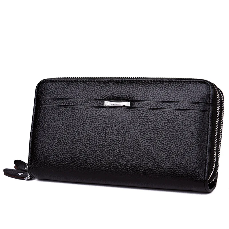 2020 New Style Clutch Bag Men Business Double Zipper Handbag Fashion Wallet