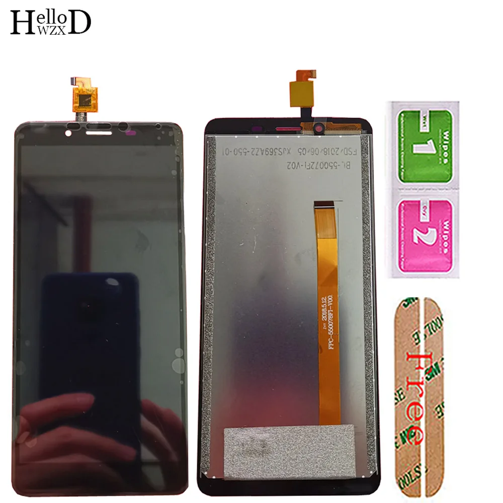 

Mobile LCD Display For Highscreen Wallet LCD Display + Touch Screen Digitizer Glass Panel Repair 5.5" Cell Phone Tools 3M Glue