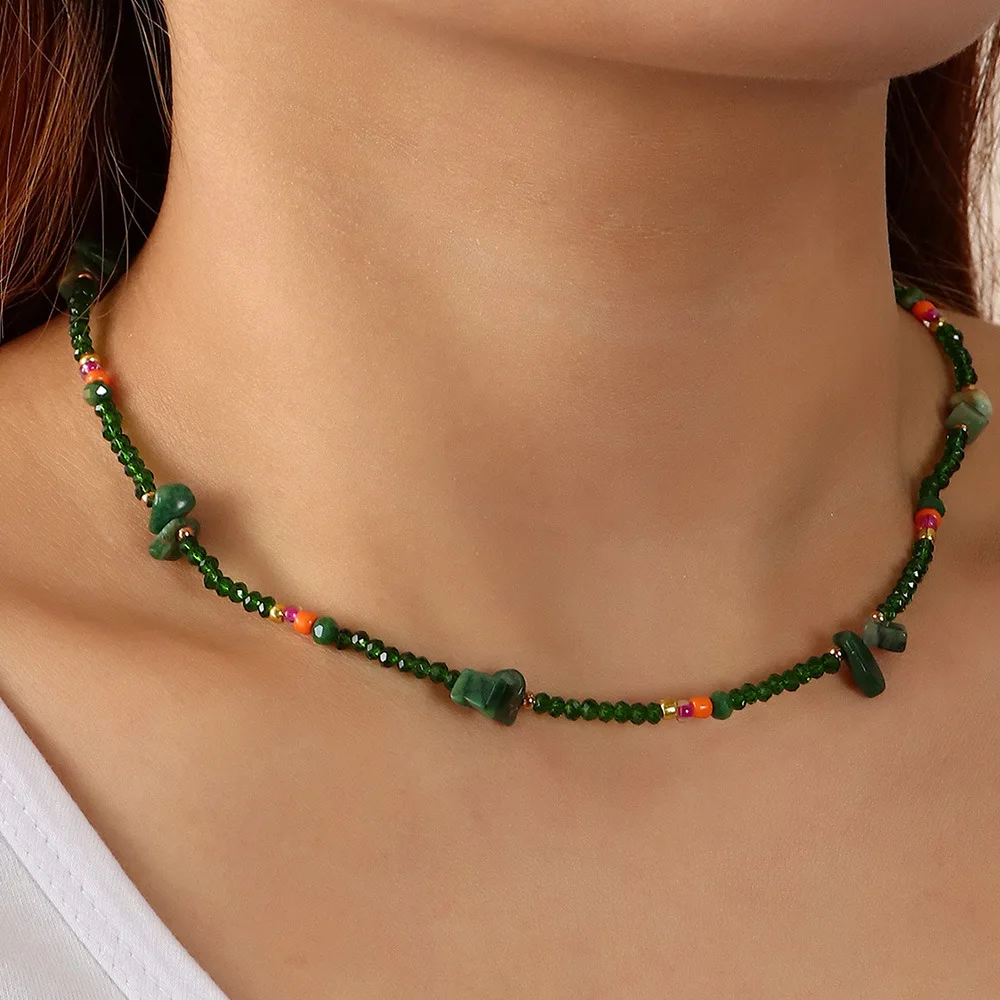 Strange Personality Green Geometric Beads Strange Stones Women Neck And Wrist Ornaments Clavicle Chain Jewelry Accessories Gifts
Strange Personality Green Geometric Beads Strange Stones Women Neck And Wrist Ornaments Clavicle Chain Jewelry Accessories Gifts
