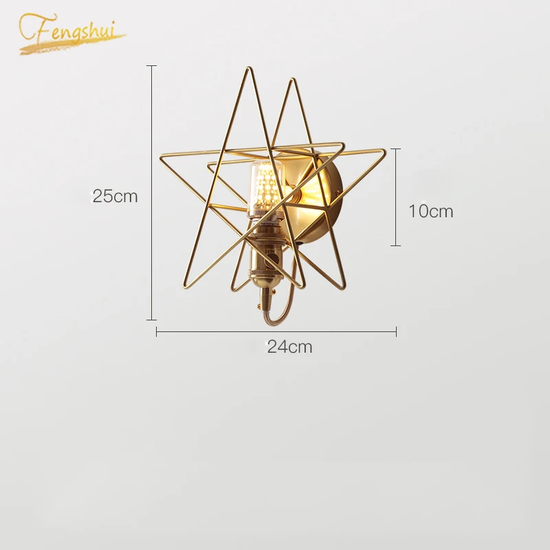 Iron Art LED Wall Lamp Lighting Nordic Creative Star Shape Decoration Wall Lights Bedroom Bedside Aisle Living Room Lamps
Iron Art LED Wall Lamp Lighting Nordic Creative Star Shape Decoration Wall Lights Bedroom Bedside Aisle Living Room Lamps