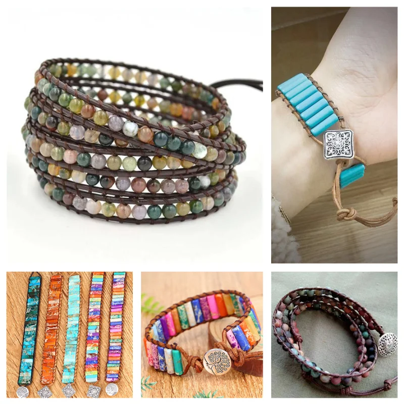 Bohemian Style Turquoise Bracelet Indian Agate Stone Bracelet Woven Adjustable Handmade Multi-layer Ethnic Female Jewelry
Bohemian Style Turquoise Bracelet Indian Agate Stone Bracelet Woven Adjustable Handmade Multi-layer Ethnic Female Jewelry