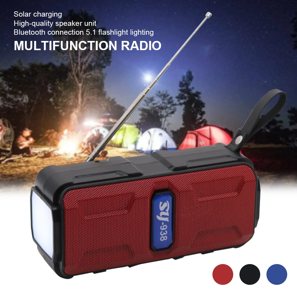 Portable Outdoor Speaker Bluetooth-Compatible Solar Powered Rechargeable with Flashlight Support FM Radio USB TF Card Waterproof
Portable Outdoor Speaker Bluetooth-Compatible Solar Powered Rechargeable with Flashlight Support FM Radio USB TF Card Waterproof