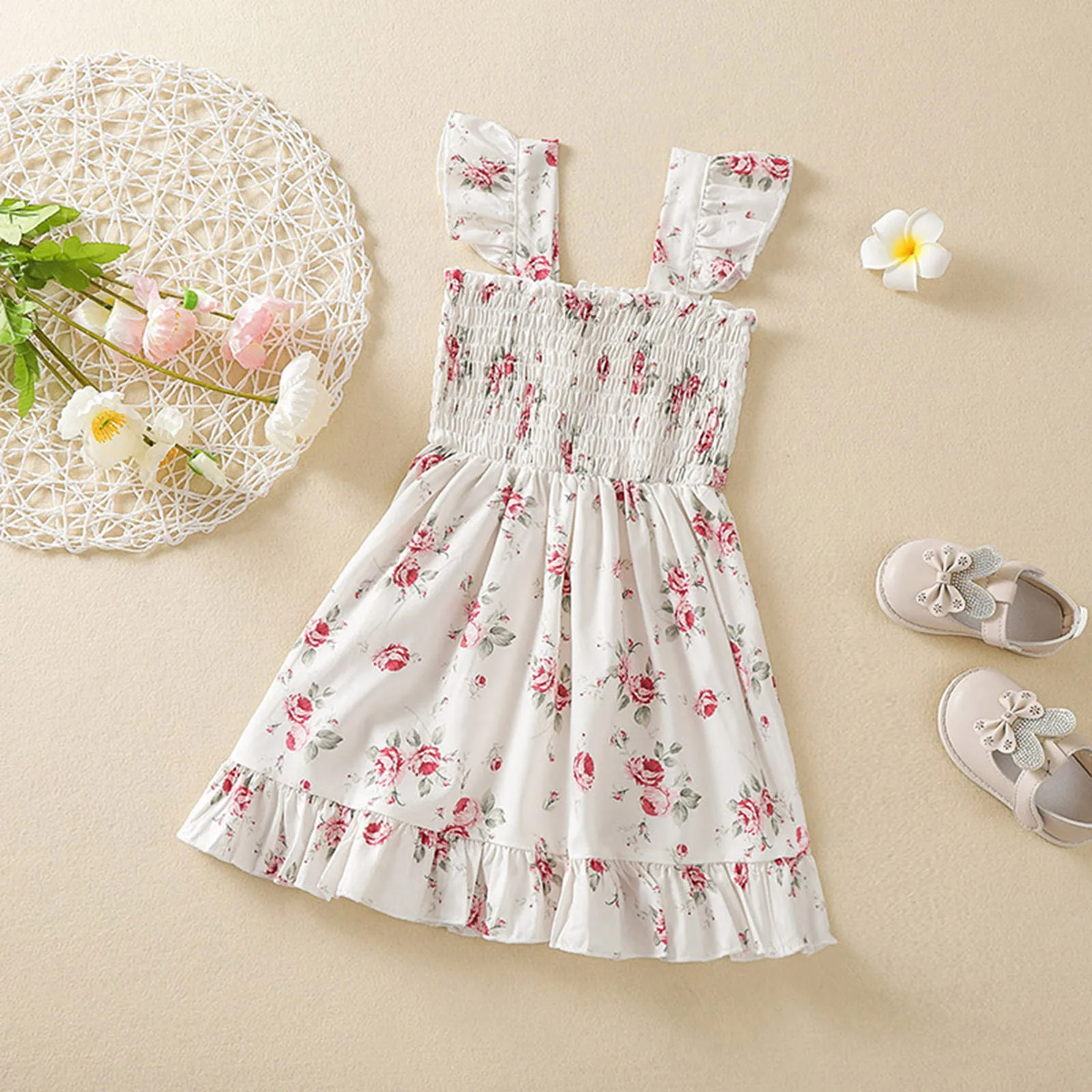 Kid Dress for Girl 2021 Floral Print Stretchy Dress, Girls Sleeveless Ruffle Hem High Waist Dress
Kid Dress for Girl 2021 Floral Print Stretchy Dress, Girls Sleeveless Ruffle Hem High Waist Dress