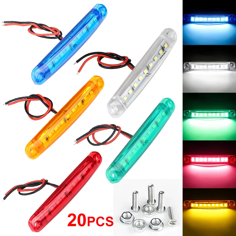 20 PCS 24V LED side marker light truck side marker light car motorcycle indicator 9 LED truck clearance mark trailer side lights
20 PCS 24V LED side marker light truck side marker light car motorcycle indicator 9 LED truck clearance mark trailer side lights