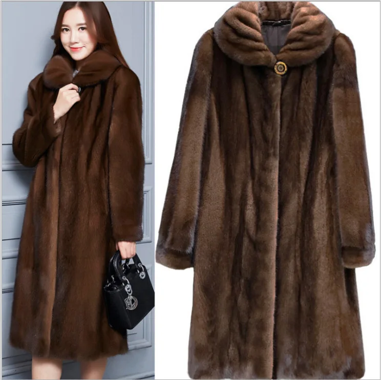 European and American Foreign Trade Wholesale 2019 Faux Fur Mink Overcoat Women's Coat Lapel Mink Leather Long Artificial Fur
European and American Foreign Trade Wholesale 2019 Faux Fur Mink Overcoat Women's Coat Lapel Mink Leather Long Artificial Fur