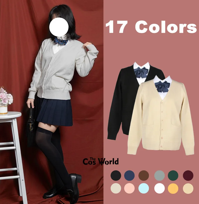XS-XXL Spring Autumn Women Long Sleeve Knit Cardigan V Neck Sweater Outwear Jacket Coat For JK School Uniform Student Clothes
XS-XXL Spring Autumn Women Long Sleeve Knit Cardigan V Neck Sweater Outwear Jacket Coat For JK School Uniform Student Clothes