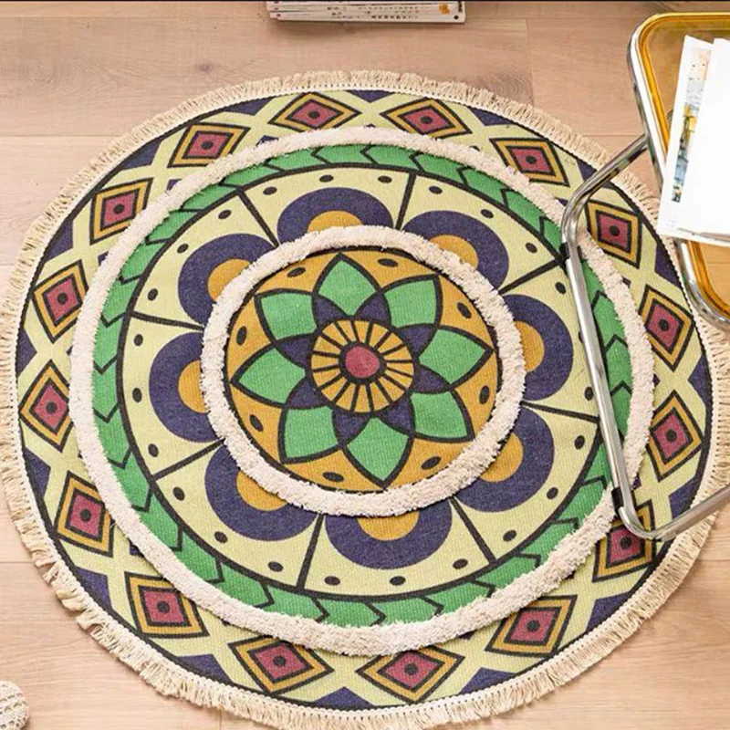 Moroccan Round Rug Bohemian Style Pure Cotton Mat Living Room Coffee Table Rug Study Computer Chair Cushion Home Carpet Mat
Moroccan Round Rug Bohemian Style Pure Cotton Mat Living Room Coffee Table Rug Study Computer Chair Cushion Home Carpet Mat