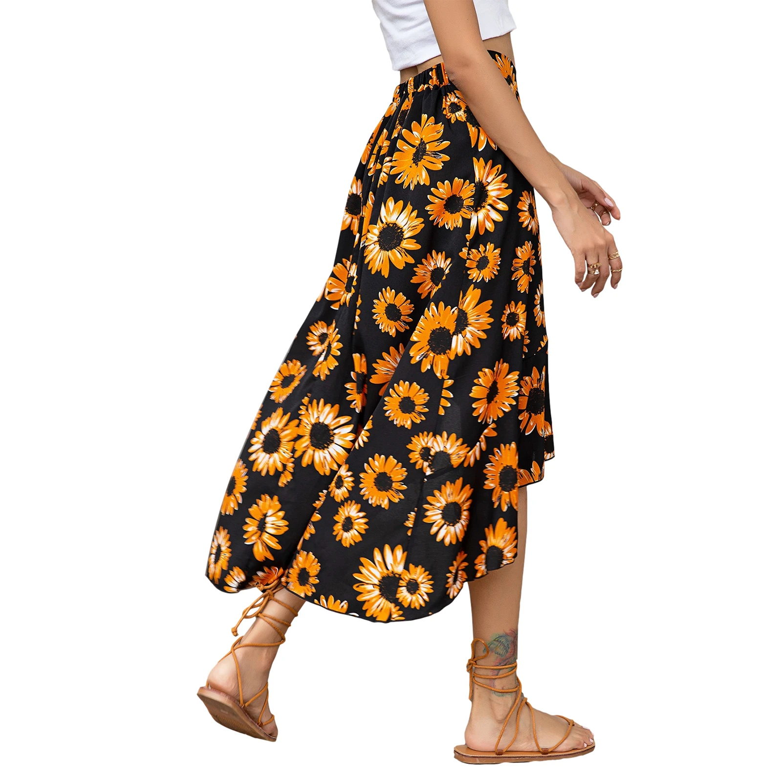 Women Fashion High Waist Floral Print Skirt Stylish Irregular Hem Skirt for Ladies Female
Women Fashion High Waist Floral Print Skirt Stylish Irregular Hem Skirt for Ladies Female