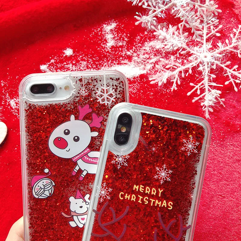 12 стилей динамический жидкий зыбучий песок Рождественский чехол для iPhone 11 Pro max XR X