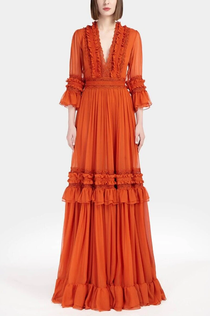 tailor shop High Sense of Temperament Thin Dress Super Fairy Ankle-length Tall Dress Heavy Lace Lotus Leaf Stitching Skirt 
tailor shop High Sense of Temperament Thin Dress Super Fairy Ankle-length Tall Dress Heavy Lace Lotus Leaf Stitching Skirt